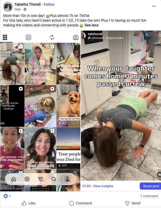 More than 10x in one day plus 7k on TikTok